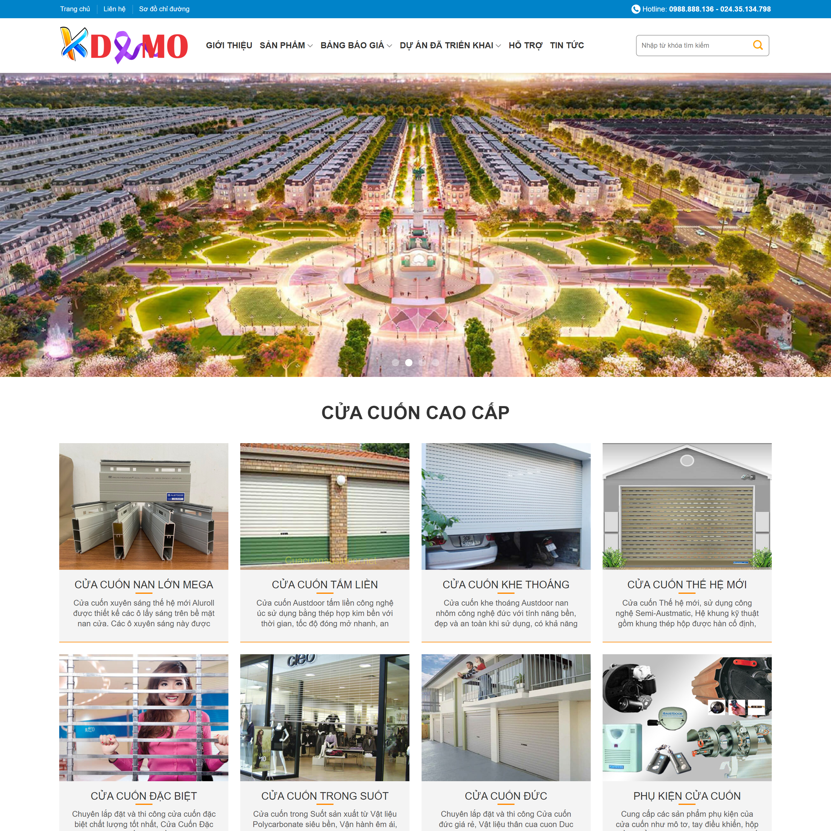 Theme WordPress Sản xuất, thi công Cửa nhôm