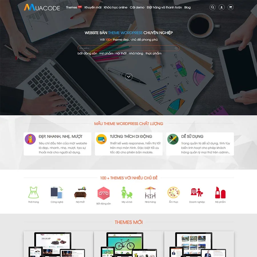 Theme WordPress web mua bán theme