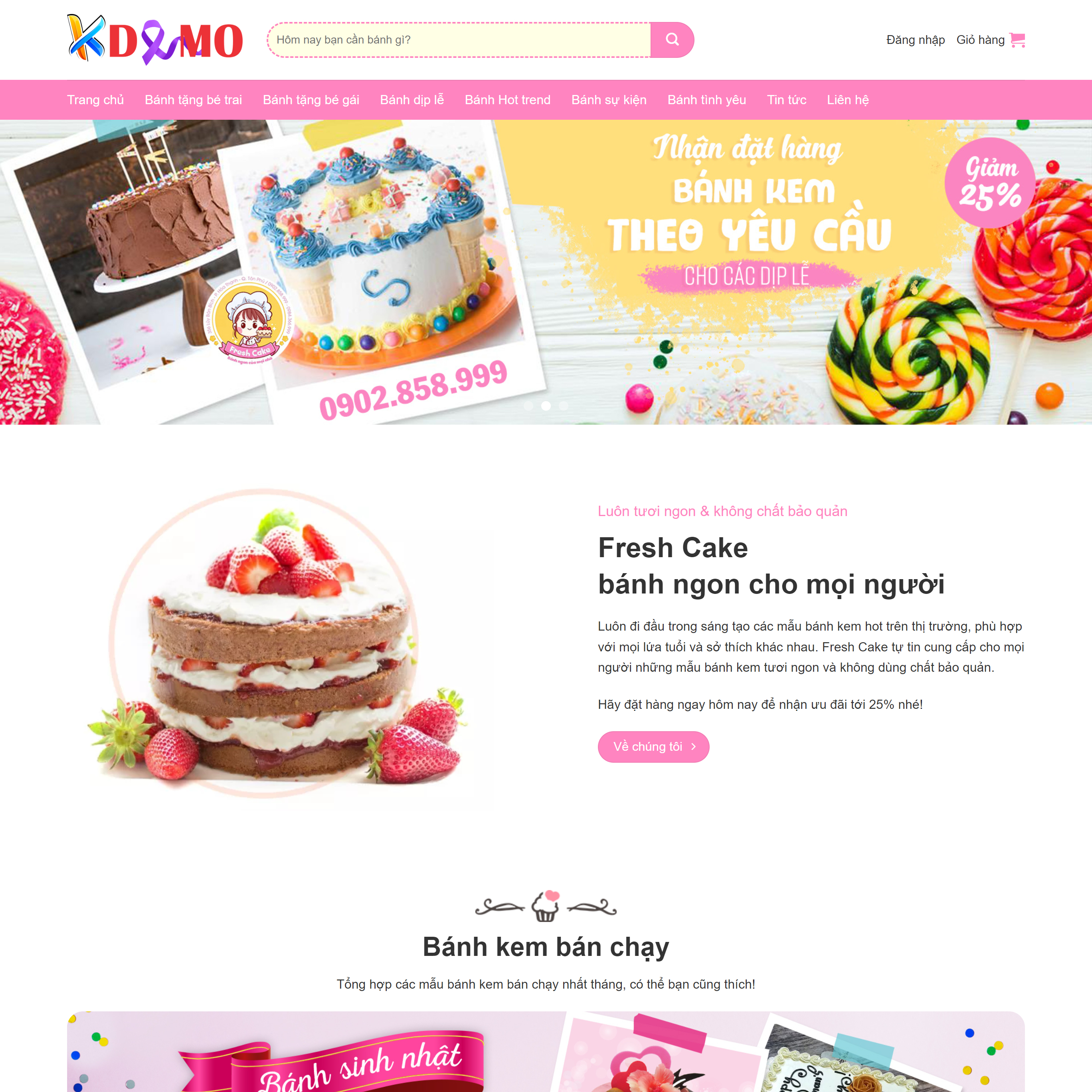 Theme WordPress Tiệm Bánh kem