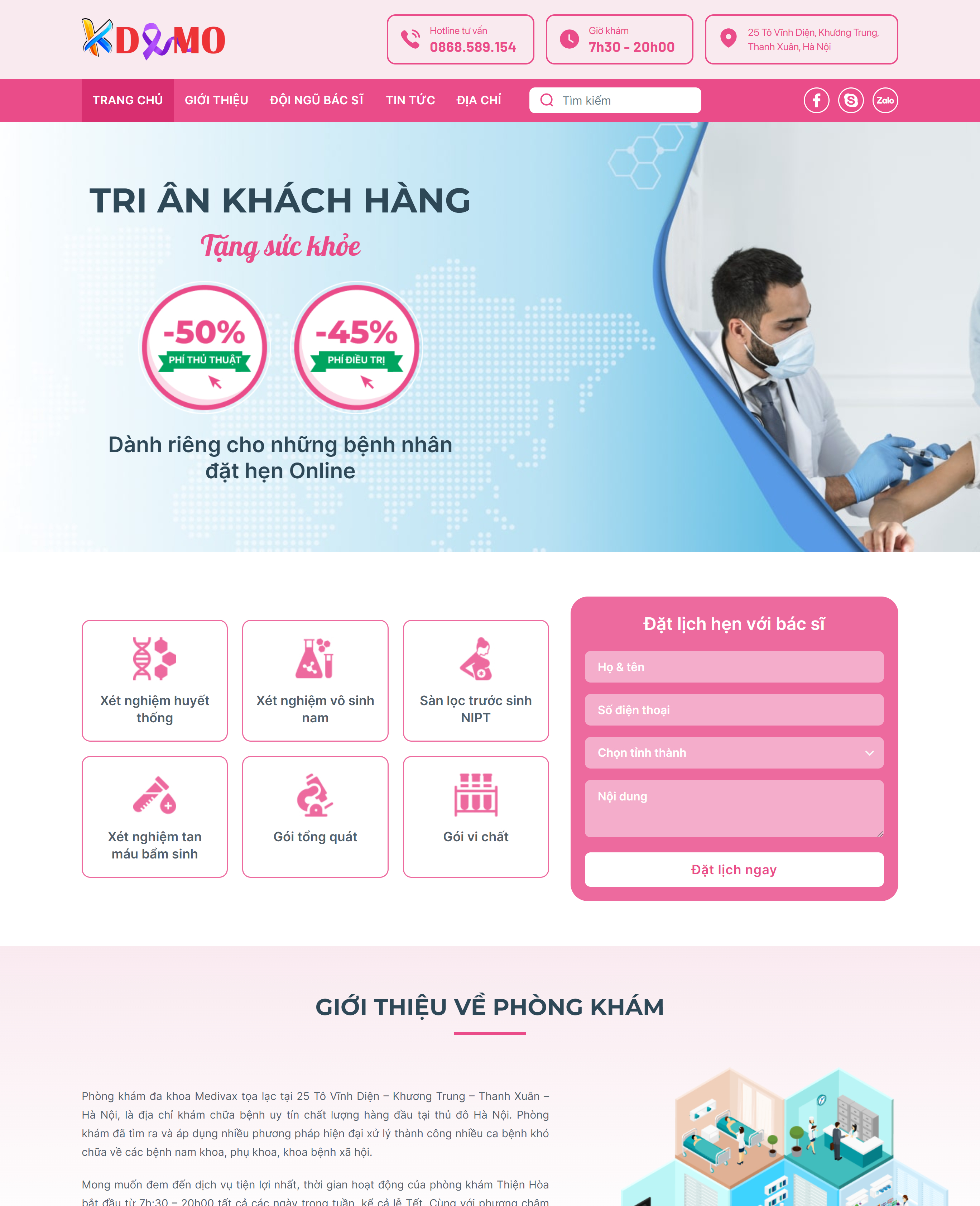 Theme WordPress Phòng khám 08