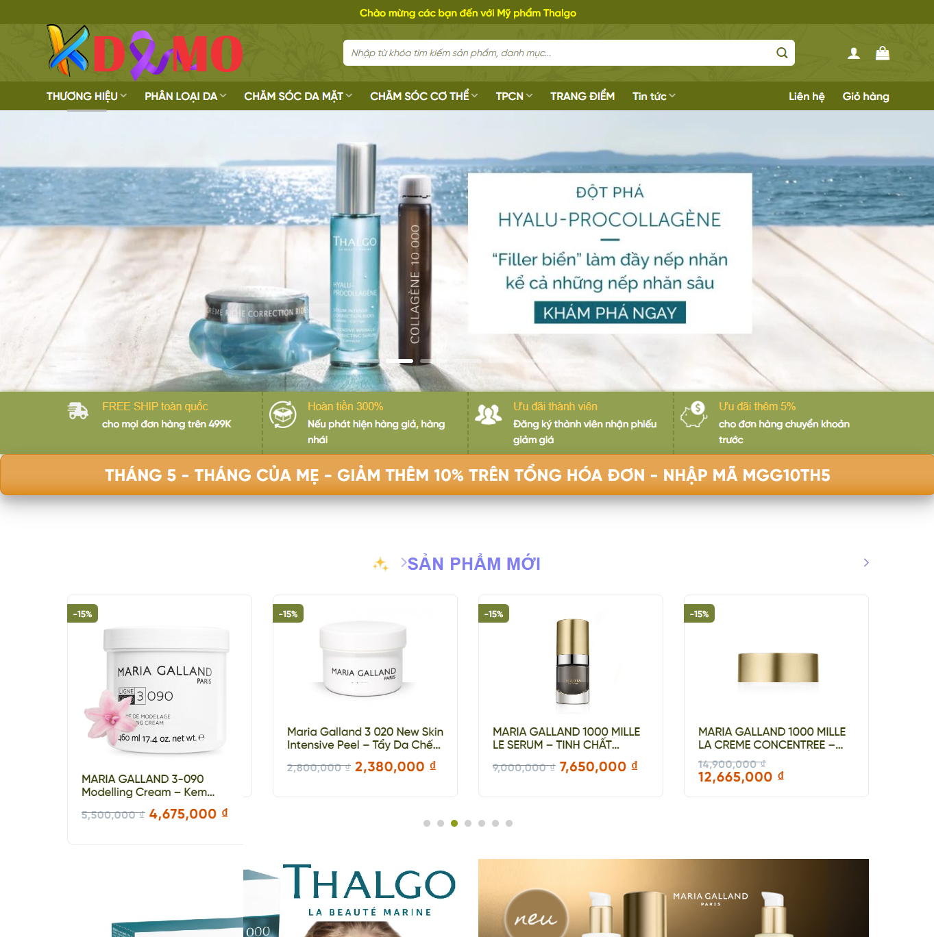 Theme WordPress Mỹ phẩm Thalgo