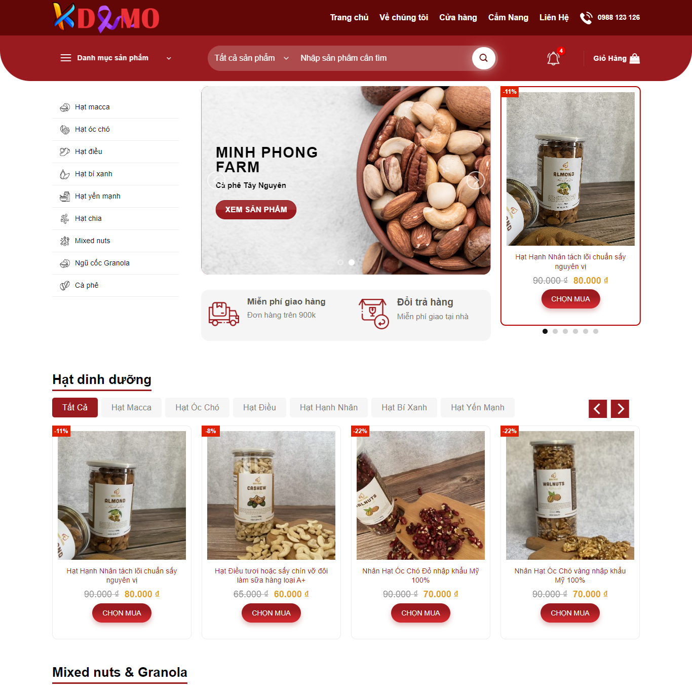 Theme WordPress Thực phẩm sạch
